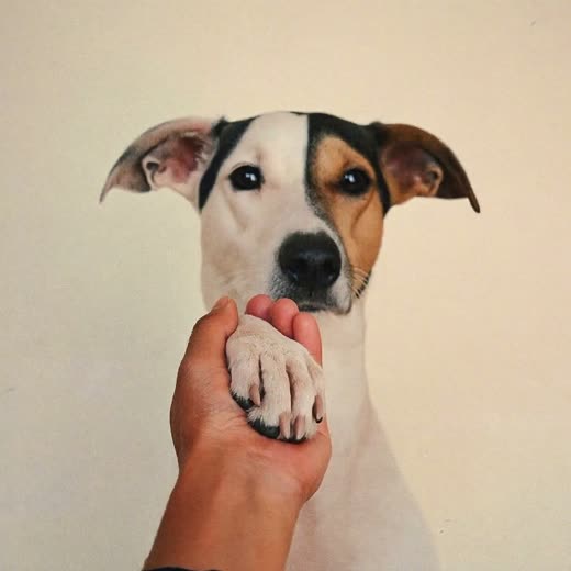 A dog's paw with neatly trimmed nails